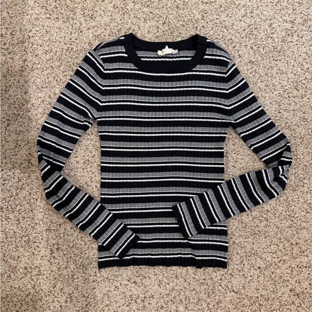 Striped Women's ribbed long sleeve